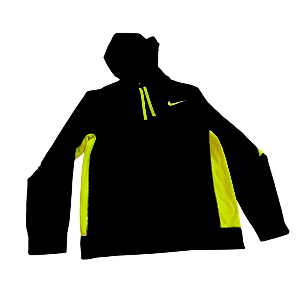 Nike‎ Hoodie in Black with Neon Yellow ~~Size Medium ~~Active Wear